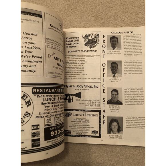 1992‎ Houston Astros Spring Training Baseball Program Jeff Bagwell - Picture 4 of 7